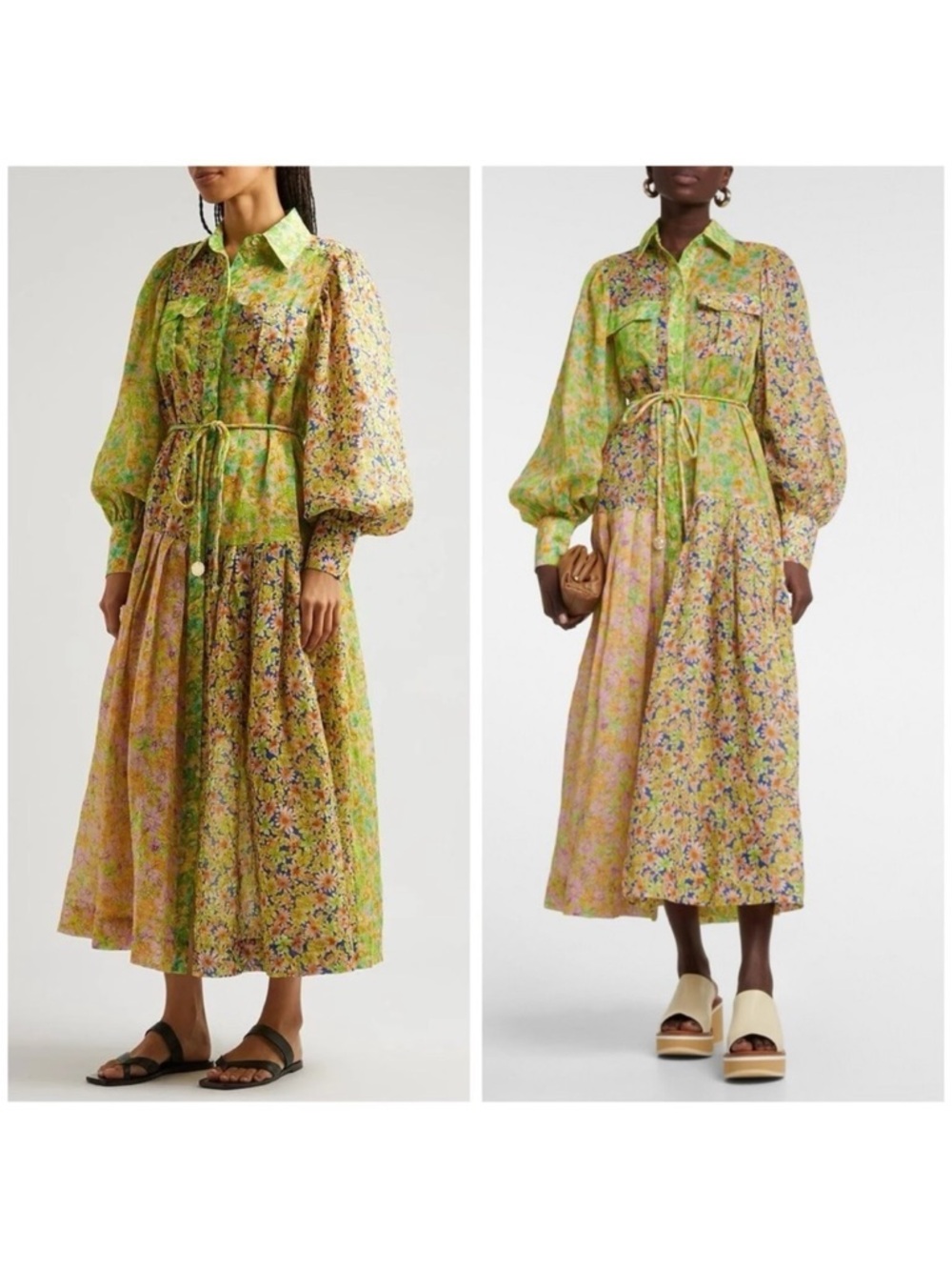 ALEMAIS Daisy Patchwork Shirt Dress Size 4 US​​